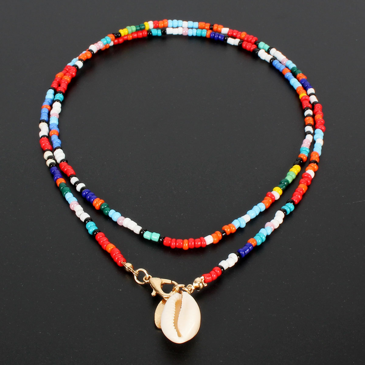 Hot Items Women's Boho Colorful Rice Beads Necklace Shell Necklace Women display picture 10