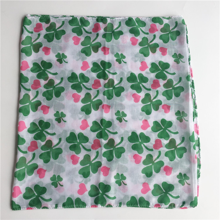 Unisex Ig Style Shamrock Heart Shape Polyester Printing Scarf display picture 3