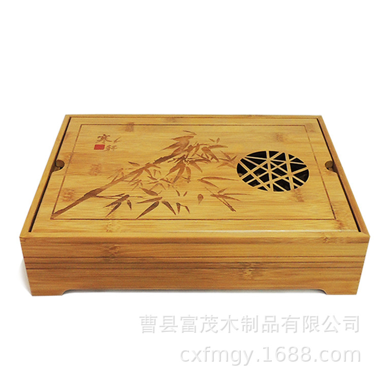 竹木月饼盒镂空天地盖月饼礼品盒糕点烘焙食品点心竹木包装盒
