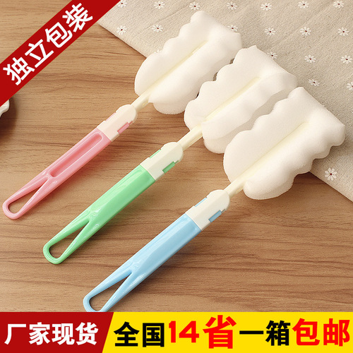 Manufacturer wholesale sponge cleaning cup brush long handle thermos cup bottle brush multi-function cup cleaning brush water cup brush