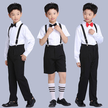 六一儿童朗诵表演服背带裤花童礼服男童小学生合唱幼儿园演出服装