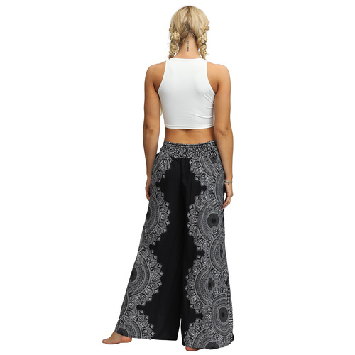 Yoga pants for women printed loose slit wide leg pants women yoga fitness exercise Yoga Dance Pants
