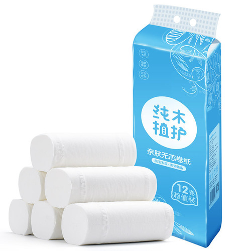 Plant care coreless roll paper 36 rolls 4-layer toilet paper wholesale household paper towel toilet paper manufacturer wholesale