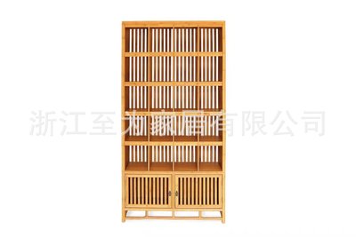 中国风典雅简约时尚竹制展览柜茶柜多孔柜门