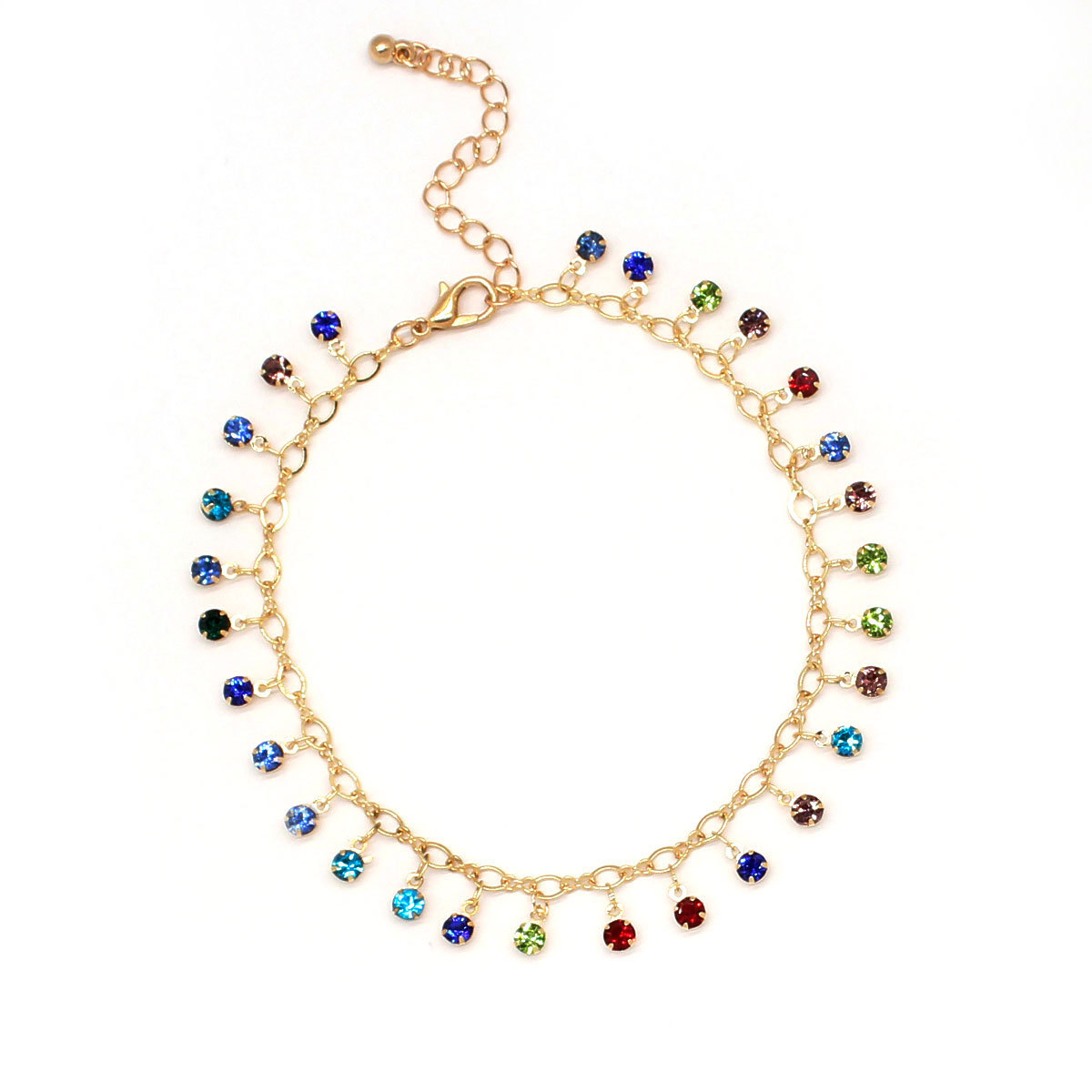 Title 1, Damen Kristall Mikro-Inlay bunte Diamant Fußket...