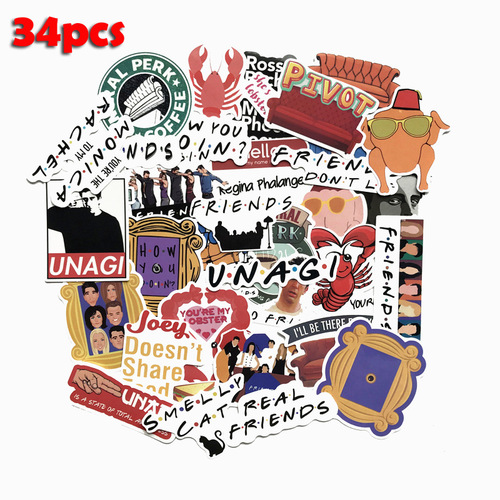 American TV series Friends Stickers Trolley Luggage Suitcase Suitcase Scooter Graffiti Stickers Car Body Stickers
