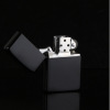 Black lacquer electric swimming metal kerosene lighter stainless steel sand wheel kerosene lighter advertising foreign trade wholesale