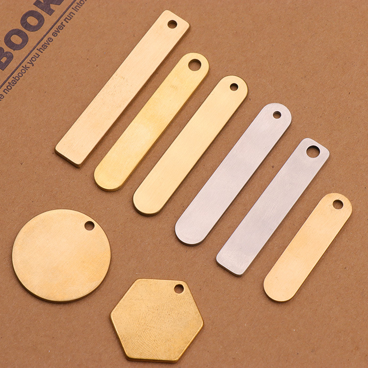 不锈钢长条钥匙牌防丢牌 黄铜挂件电话号码牌 可激光打标刻字定制|ms