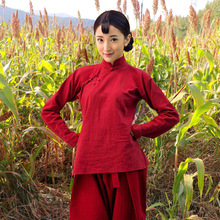 九兒演出服裝女紅高粱新款同款衣服中國風村姑表演民族古典舞蹈服