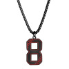 Trend fashionable street baseball necklace stainless steel for boys, accessory, pendant, European style