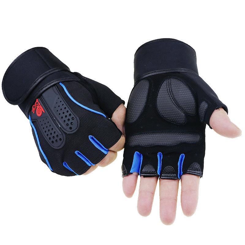 men and women Autumn and winter outdoors Riding Sports fitness lengthen Wristband Weightlifting silica gel Old age Half-finger gloves