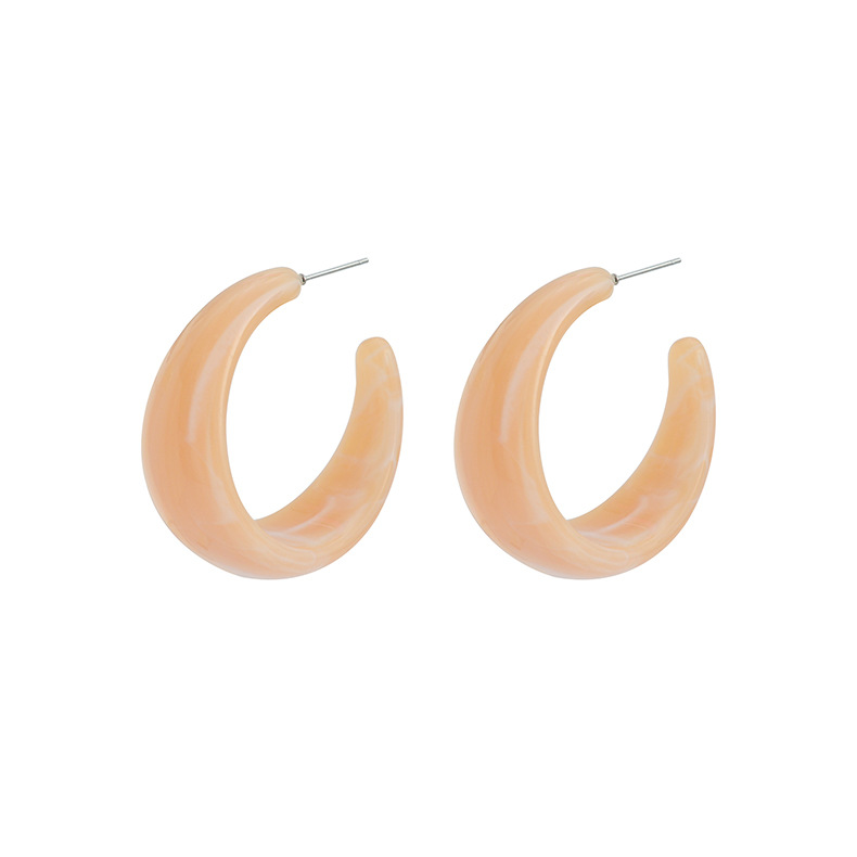 New Popular Resin Candy Color C-shaped Earrings Simple Fashion Earrings Jewelry display picture 9