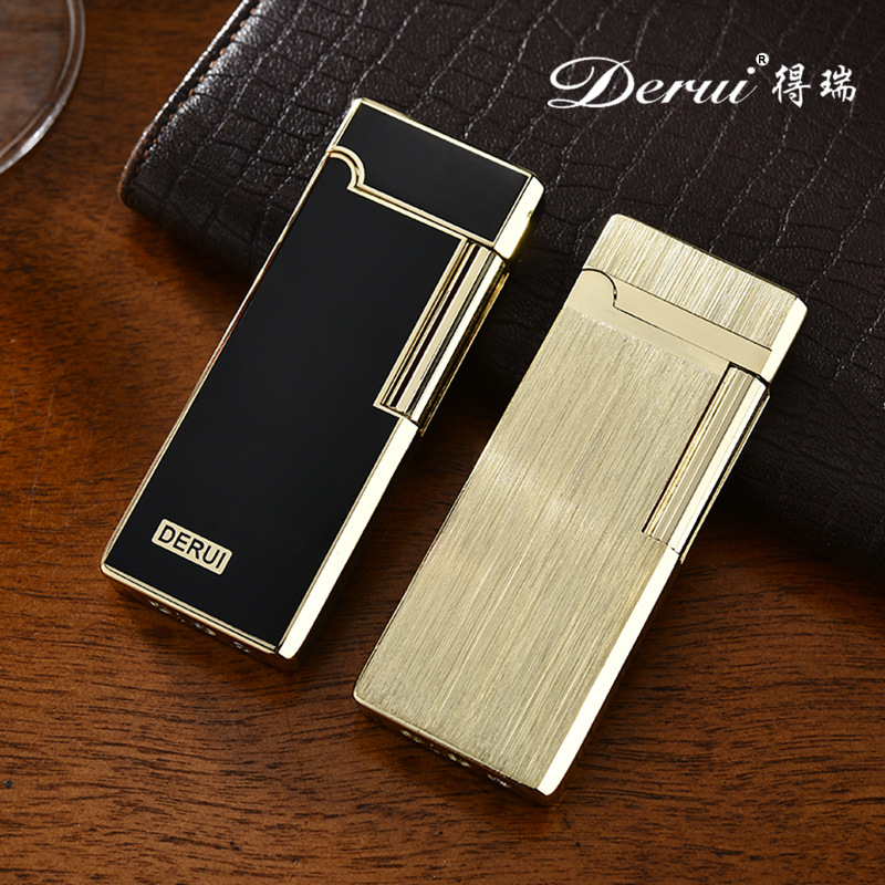 正品德瑞朗声个性充气异型超薄打火机创意复古老式砂轮抖音网红款