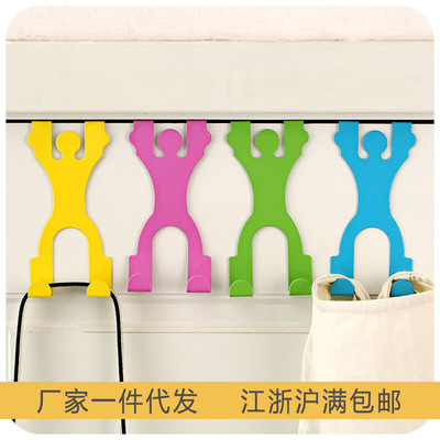 创意人形门背式挂钩 铁艺无痕门后衣服挂架 免钉挂衣架金属挂包钩