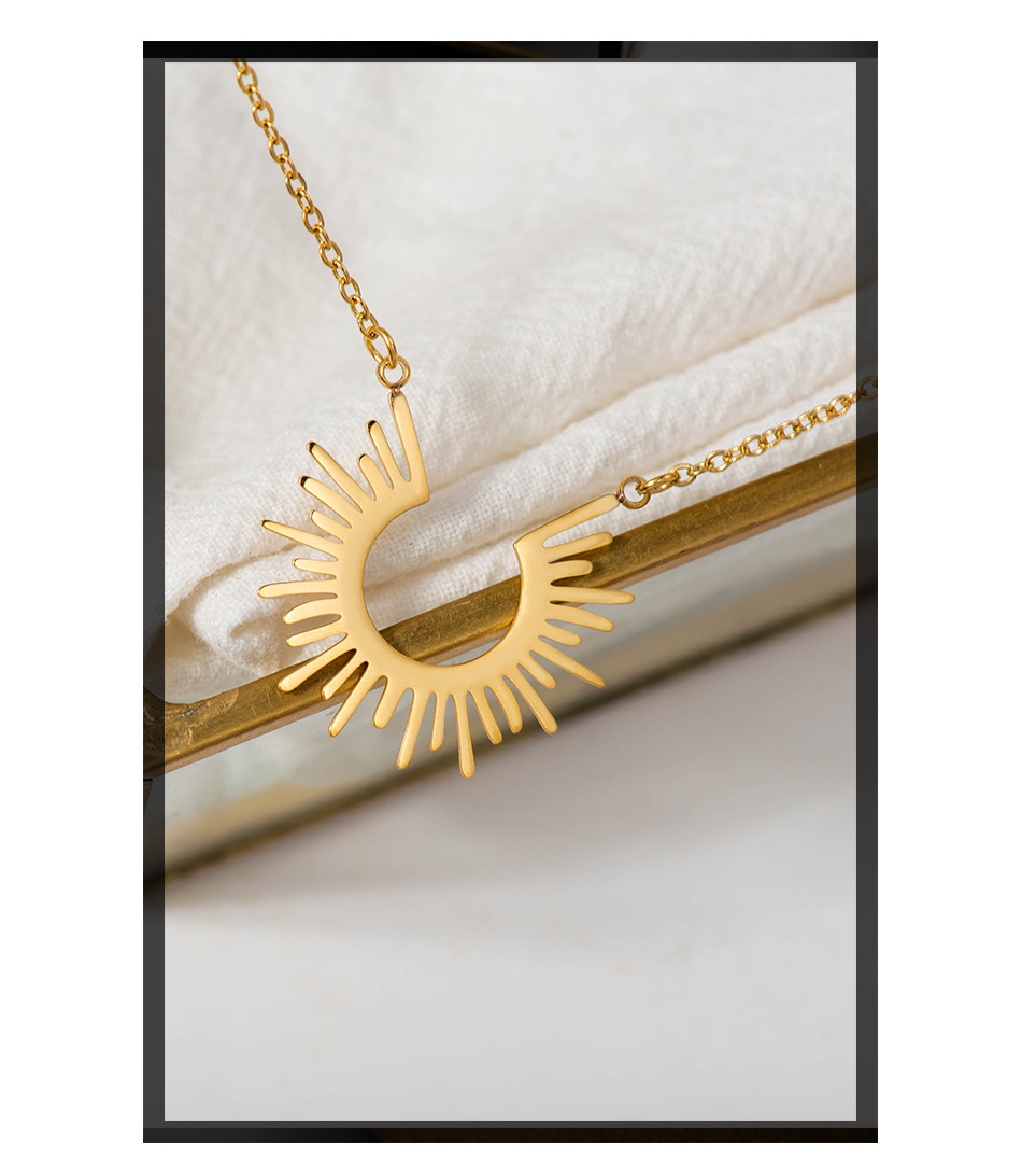 304 Stainless Steel Chain Material Wedding, Travel Occasion 304 Stainless Steel Material Geometric Pattern PVD Coated 18K Gold Real Gold Plated Geometric 304 Stainless Steel Simple Style Waterproof Non Tarnish 304 Stainless Steel Necklace