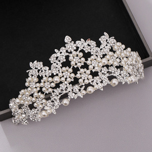 Hairpin hair clip hair accessories for women Mother jewelry pearl crown hair band mother wedding crown headdress performance headdress