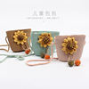 Children's straw summer wallet, small bag strap with zipper, Korean style