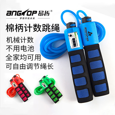 昂拓儿童小学生pvc塑料跳绳海绵机械计数跳绳定制logo可调节|ru