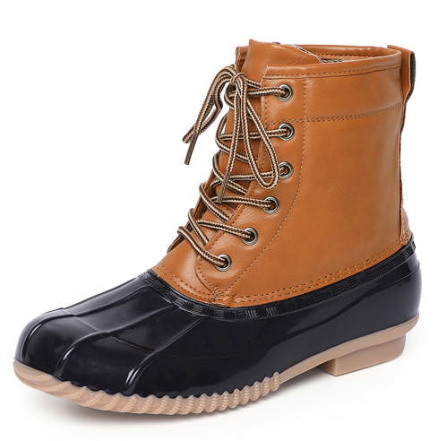 2019新款猎鸭靴防寒保暖雪地靴加绒加厚欧美皮靴耐磨防寒可代发