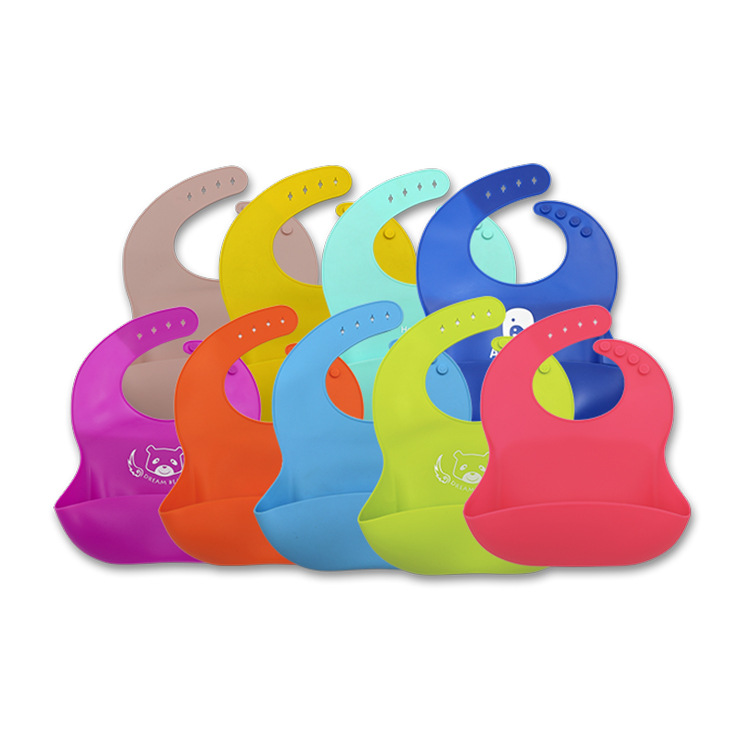 热销宝宝吃饭围兜 硅胶防水立体食饭兜儿童硅胶围嘴 口水巾口水兜|ms