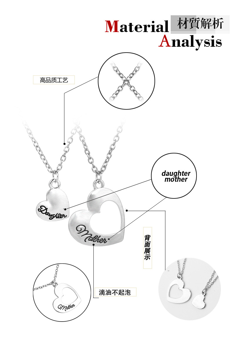 Hot Mother Daughter Motheru0027s Day Hollow Love Pendant Necklace wholesale nihaojewelry