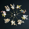 Brooch lapel pin, accessory, jacket, pin from pearl, flowered