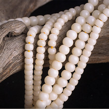 天然白玉白菩提根手串藏式桶珠108颗佛珠男女款菩提子手链项链