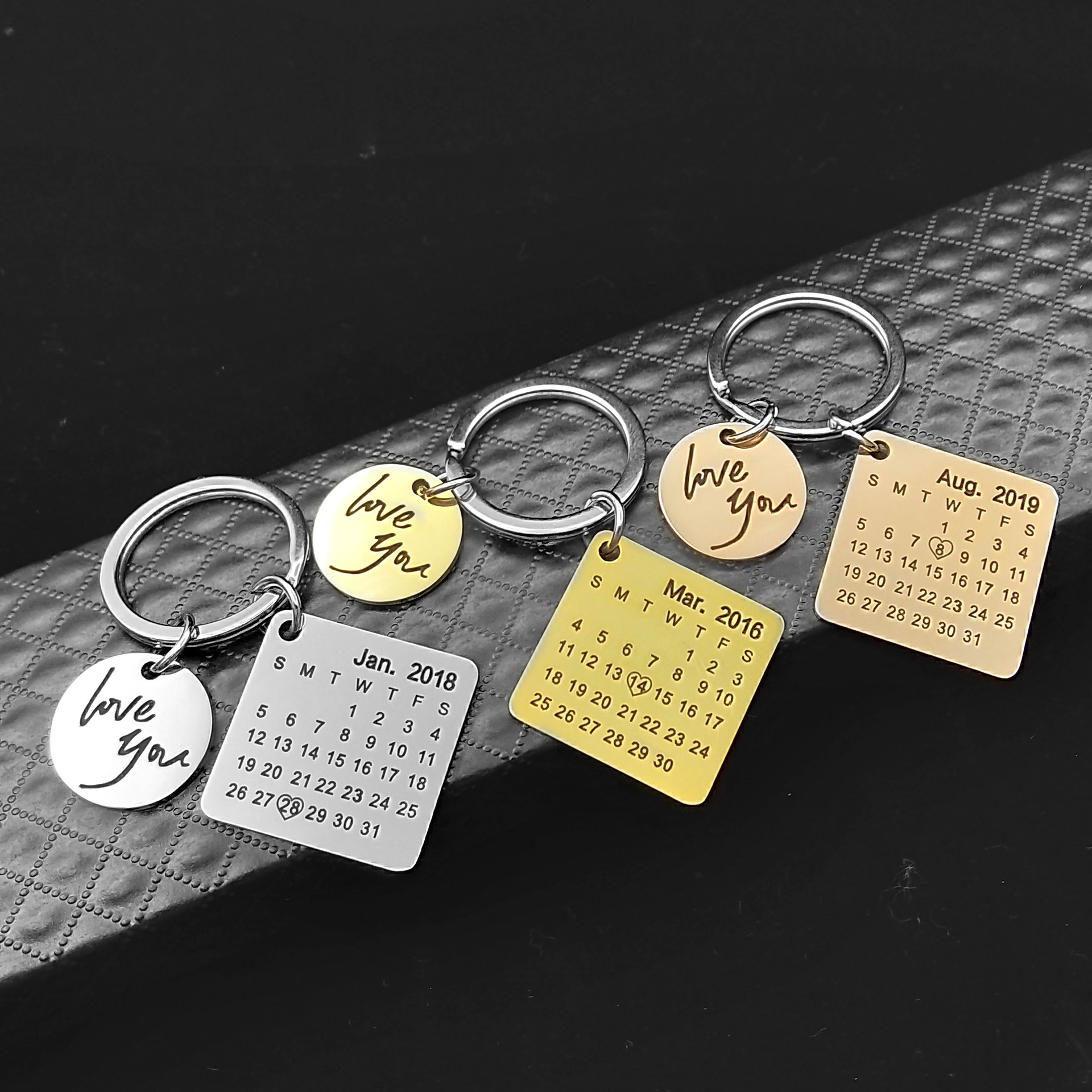 Personalized Calendar Keychain Display