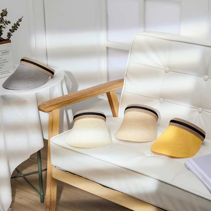 2019韩版夏季新款女士成人空顶草帽 女士户外登山防晒遮阳帽子女