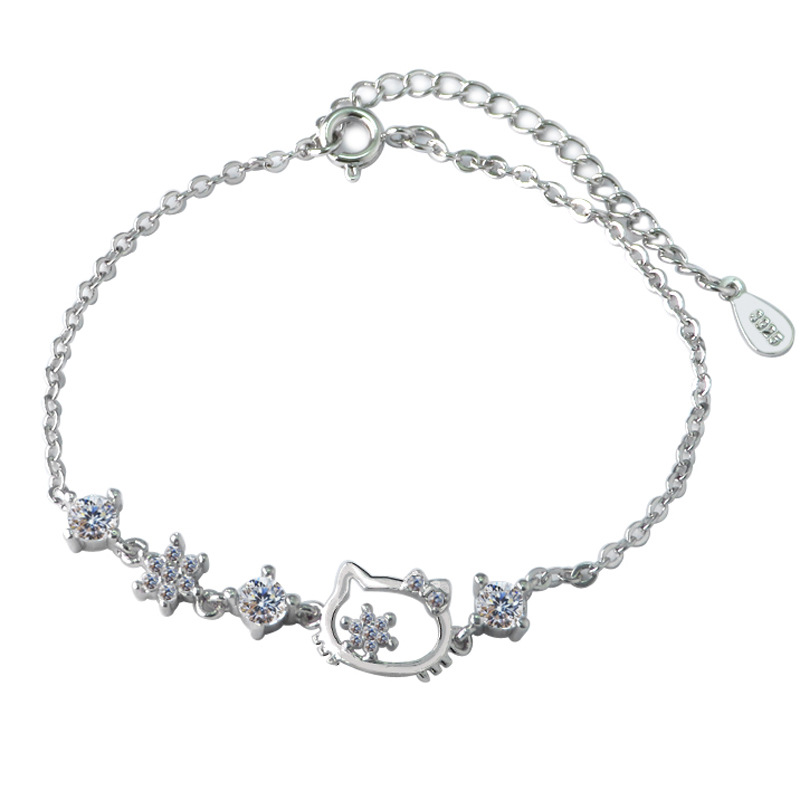 学生饰品 KT猫镶钻手链 女 卡通流行凯蒂猫手链 韩国潮流饰品批发