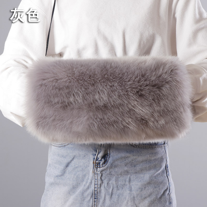 Imitación de piel de zorro protector de mano invierno engrosada mano más caliente de la mano manga de felpa almohada mano más caliente calentador de la mano