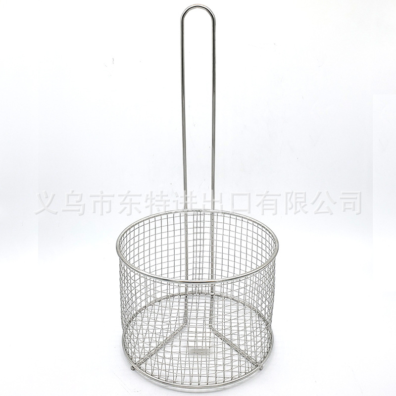 Factory direct sales of stainless steel oil-frying baskets, American fast food, French fries, fried chicken, oil-draining spatula, hamburger oil-draining baskets detail image 8