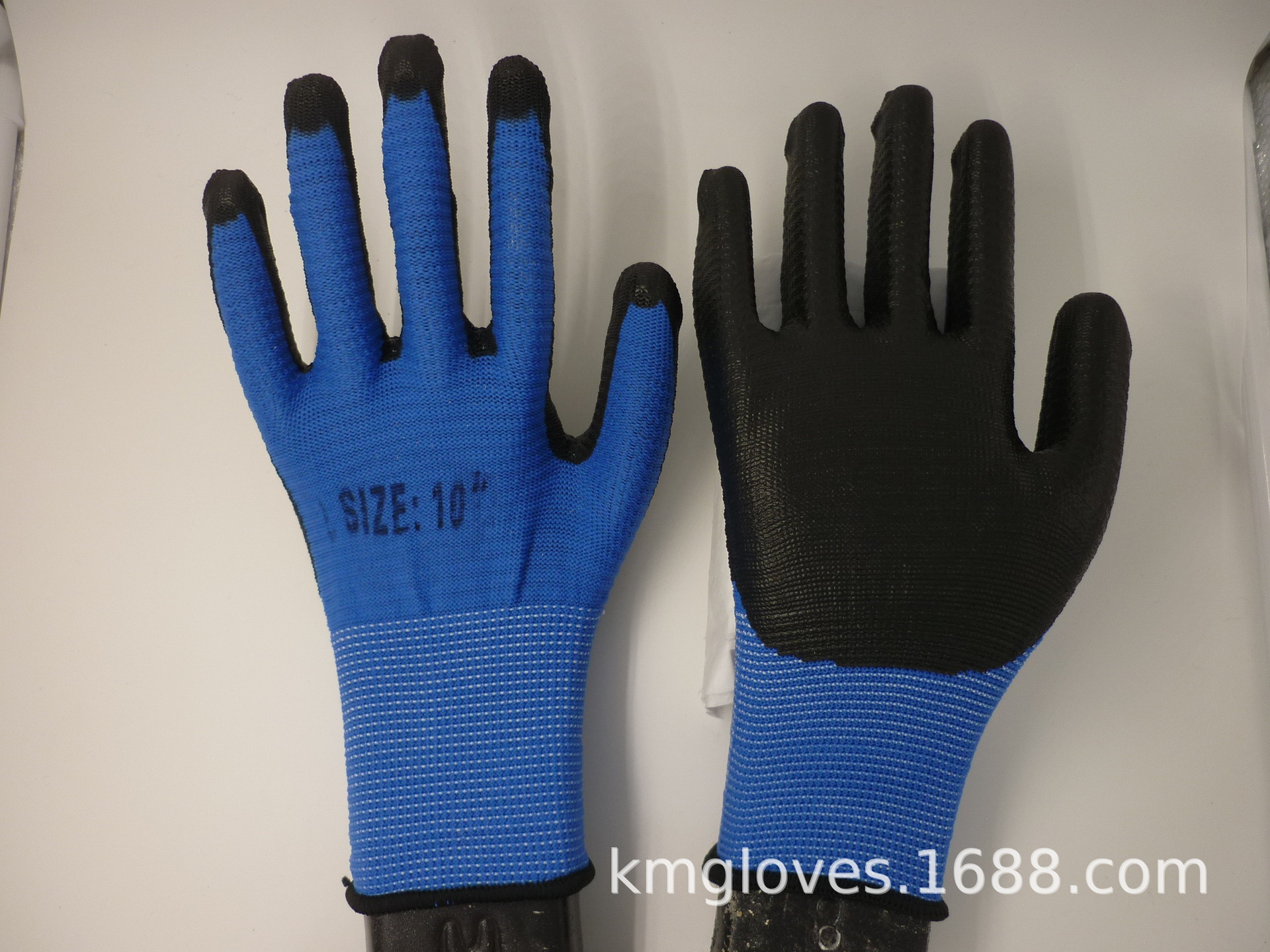 N558丁腈浸胶薄款防护手套耐磨防滑耐酸碱劳保手套