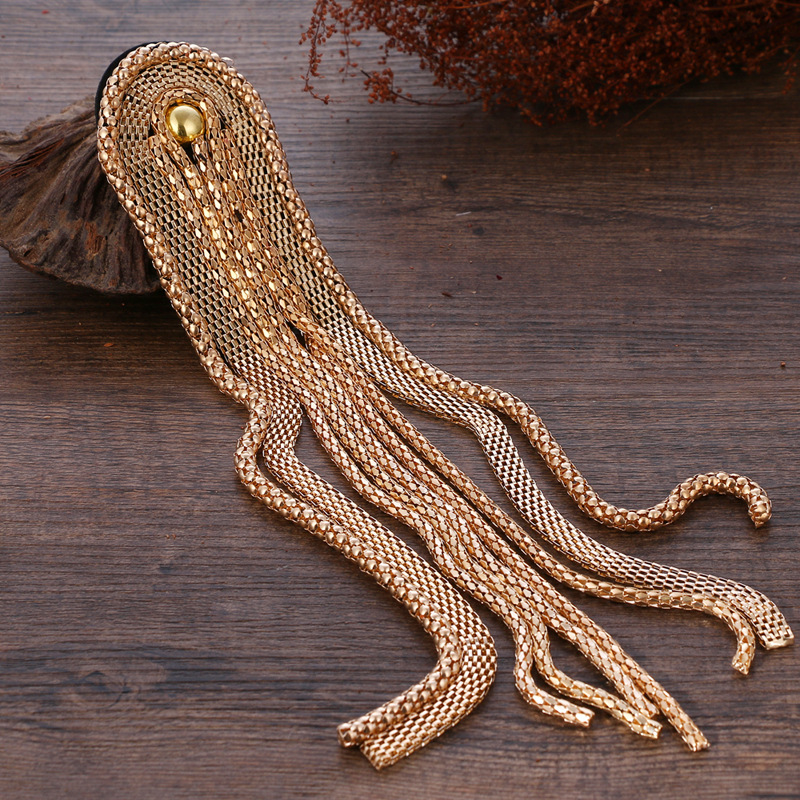 流行个性长流苏肩针肩章金属朋克西装衬衫服装配饰跨境电商速卖通|ms