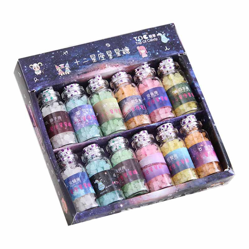 脫普十二星座學生創意漂流瓶許願瓶兒童零食韓國星星果果糖果批發