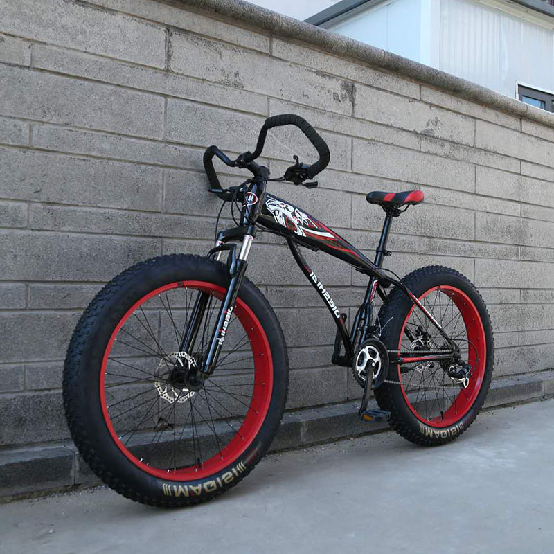 厂家直销雪地自行车蝴蝶把大轮双碟刹成人沙滩山地车24/26寸27速|ru