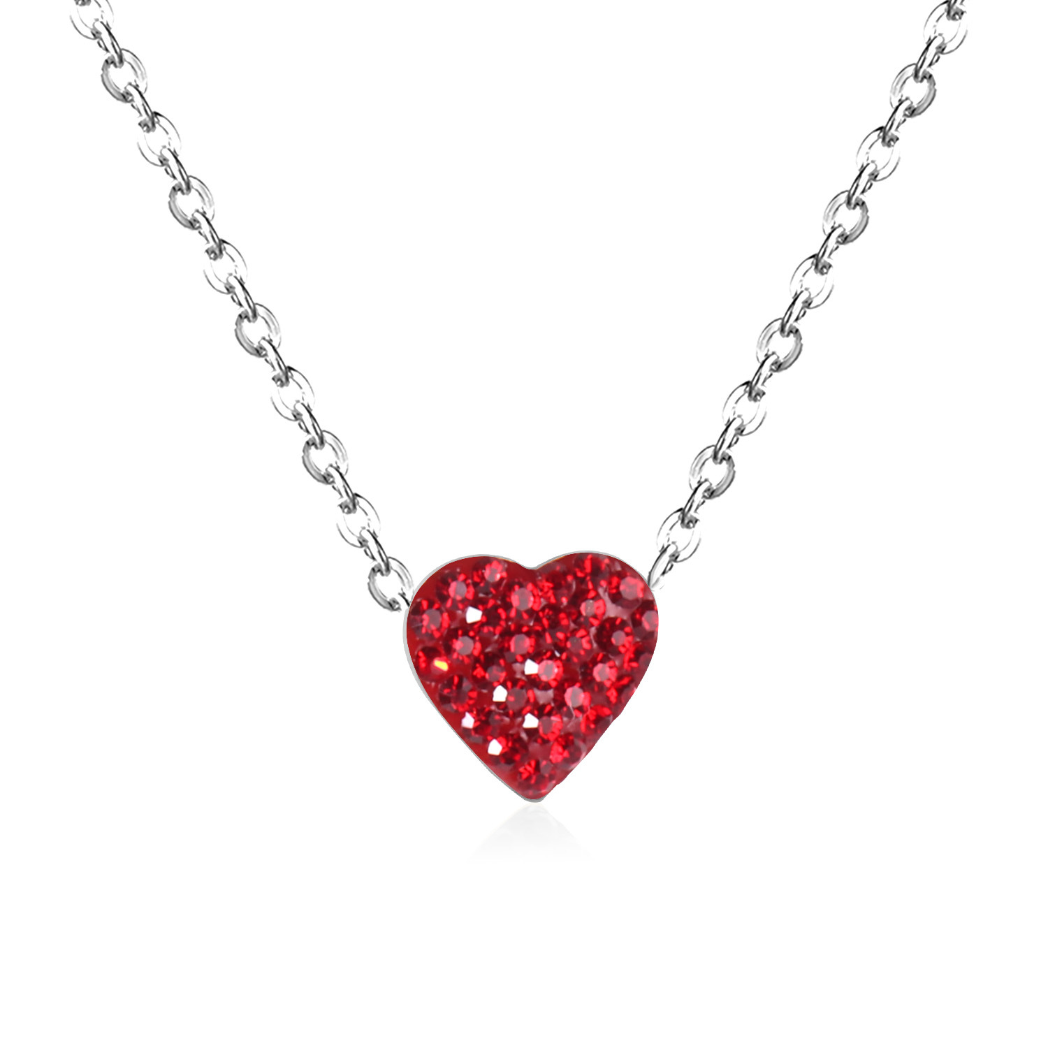 Simple Style Heart Shape Stainless Steel Plating Zircon Pendant Necklace display picture 7