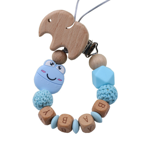 Foreign trade Amazon cartoon frog silicone pacifier chain baby beech teether chain toy anti-drop chain
