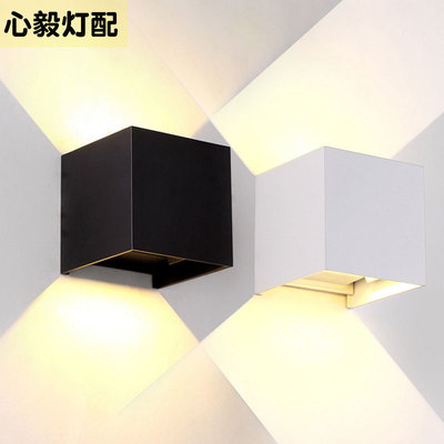 outdoors led waterproof square Wall lamp indoor bedroom Wall lamp Aluminum material luminescence Double head Balcony Lamp Wall lamp Shell