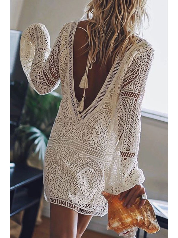 294g Weight Knee-Length Dress Length Type Long Sleeve Sleeve Length Wholesale Women's Temperament Commuter British Style Solid Color Daily Beach V Neck Long Sleeve One-Step Skirt