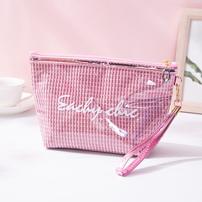 2019创意小清新韩国少女系列防水化妆包PVC手拿包多功能印英文字