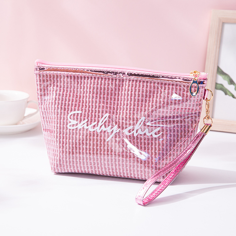 2019创意小清新韩国少女系列防水化妆包PVC手拿包多功能印英文字