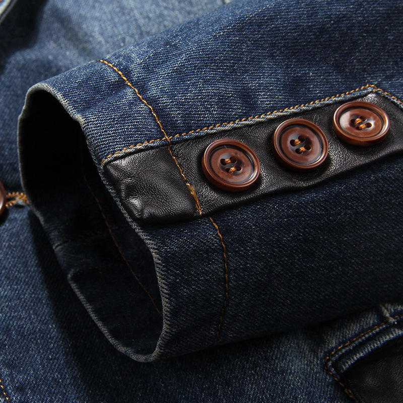 2018 primavera y otoño transfronterizo hombres Denim casual traje más tamaño traje de algodón de negocios chaqueta de los hombres 3158