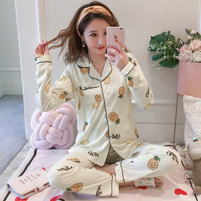 Spring and summer Japanese new pattern Maternal go out Nursing equipment pineapple printing Long sleeve . Nursing clothes Month of service