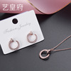 Brand minimalistic jewelry, trend fashionable earrings, silver 925 sample, light luxury style, micro incrustation, European style