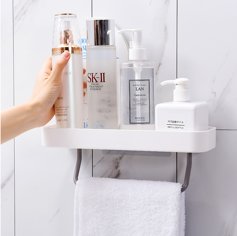 Fábrica en stock baño toalla de baño toalla rack multi-funcional gancho de almacenamiento cocina simple y doble barra sin costura barra de toalla image 10