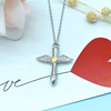 Necklace, angel wings, pendant, accessory, silver 925 sample, European style, suitable for import