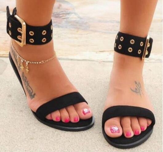 summer new pattern College wind leisure time Flat bottom Toe student Sandals 40-43 Foreign trade Large Sandals