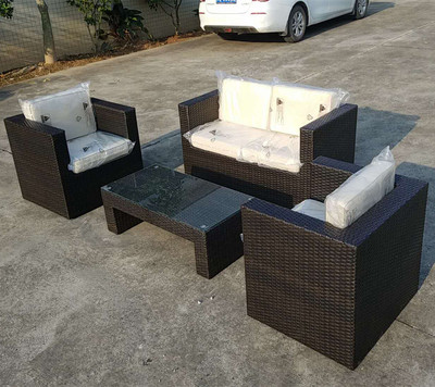 户外沙发组合花园酒店露台客厅庭院阳台休闲藤沙发藤编仿藤椅家具|ru