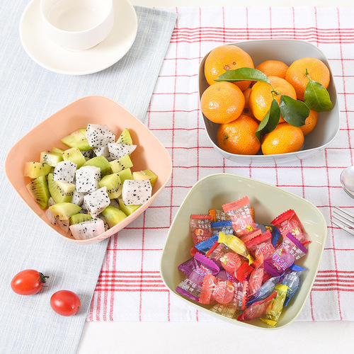 食品级塑料方形果盘色拉碗创意客厅瓜子水果盘小零食糖果盘干果碗